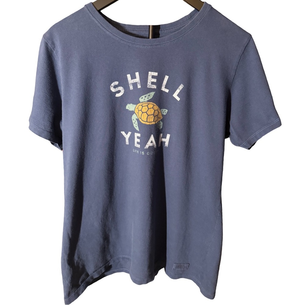 Life Is Good Blue Crusher Short-Sleeve 'Shell Yeah' Turtle Graphic Tee